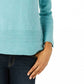 Karen Scott Suéter feminino de algodão com gola canoa, azul-petróleo, tamanho grande