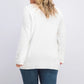 Karen Scott Suéter feminino de algodão com gola canoa, branco, tamanho pequeno