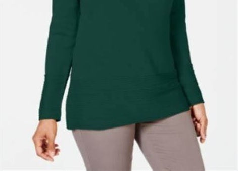 Karen Scott Suéter Feminino de Algodão com Gola Canoa Verde Tamanho P