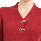 Karen Scott Suéter Henley de Algodão com Acabamento em Ferragens Feminino Vermelho Tamanho Pequeno