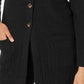 Karen Scott Cardigan Feminino com Botões Frontais e Pontos Mistos, Preto, Tamanho Pequeno