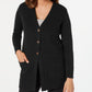 Karen Scott Cardigan Feminino com Botões Frontais e Pontos Mistos, Preto, Tamanho Extra Grande