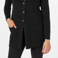 Karen Scott Cardigan Feminino com Botões Frontais e Pontos Mistos, Preto, Tamanho Extra Grande
