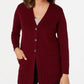Karen Scott Cardigan Feminino com Botões Frontais e Pontos Mistos, Vermelho, Tamanho Pequeno