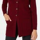 Karen Scott Cardigan Feminino com Botões Frontais e Pontos Mistos, Vermelho, Tamanho Pequeno