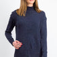 Karen Scott Suéter Feminino Gola Mock Shimmer Azul Tamanho Grande