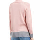 Karen Scott Suéter feminino Erin Cotton com gola alta, rosa, tamanho médio