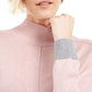 Karen Scott Suéter feminino Erin Cotton com gola alta, rosa, tamanho médio