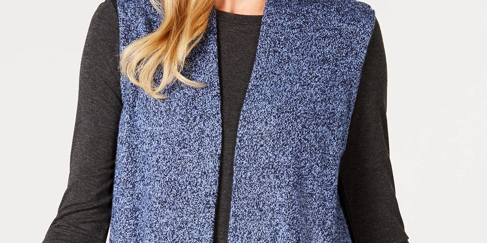 Karen Scott Colete Feminino Azul Tamanho Médio