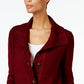 Karen Scott Cardigan Feminino com Botões Frontais e Gola Xale, Vermelho, Tamanho Pequeno