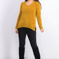 Karen Scott Suéter Feminino Gola V Chenille Dourado Tamanho X-G