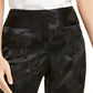 Calças femininas Alfani Tummy-Control Jacquard pretas tamanho 6