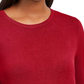 Suéter feminino JM com gola redonda e punhos abotoados, vermelho, tamanho XXG