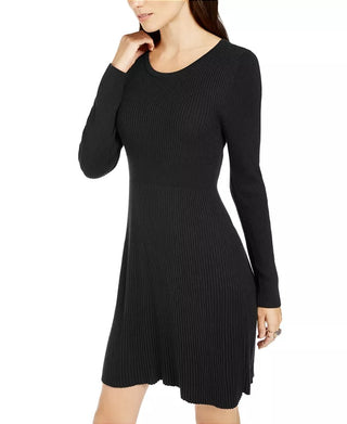 Vestido suéter de malha canelada feminino Style &amp; Co, preto, tamanho médio