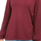 Suéter túnica feminino estilo &amp; co com manga bispo, vermelho, tamanho extrapequeno