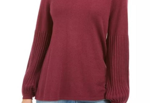 Suéter túnica feminino estilo &amp; co com manga bispo, vermelho, tamanho extrapequeno