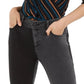 Calça jeans skinny bicolor feminina INC International Concepts, preta, tamanho 0