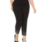 Calça jeans skinny plus size com detalhes no tornozelo da INC International Concepts, preta, tamanho 26