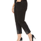Calça jeans skinny plus size com detalhes no tornozelo da INC International Concepts, preta, tamanho 26