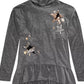 Epic Threads Big Girls Top com capuz reversível e lantejoulas em forma de estrela cinza escuro tamanho extragrande