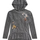 Epic Threads Big Girls Top com capuz reversível e lantejoulas em forma de estrela cinza escuro tamanho extragrande