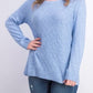 Karen Scott Suéter Feminino Diamond Cable-Knit Azul Tamanho XS
