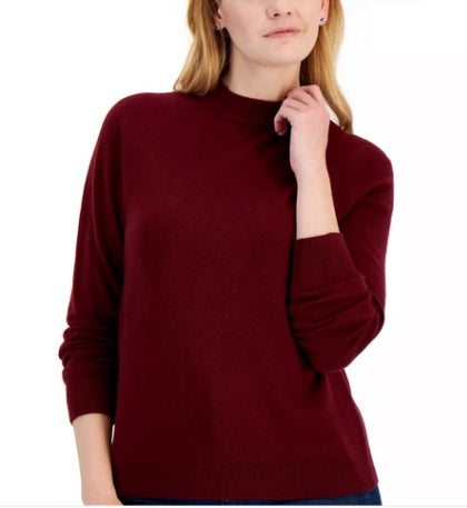 Karen Scott Suéter Feminino com Zíper nas Costas e Gola Redonda Vinho Tamanho Médio