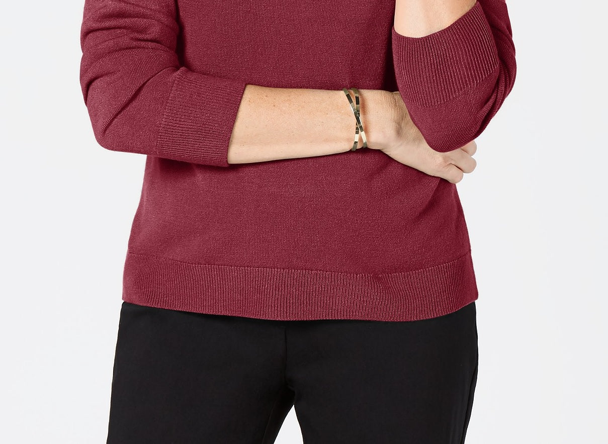 Karen Scott Suéter Feminino Gola Alta Roxo Médio Tamanho XXG
