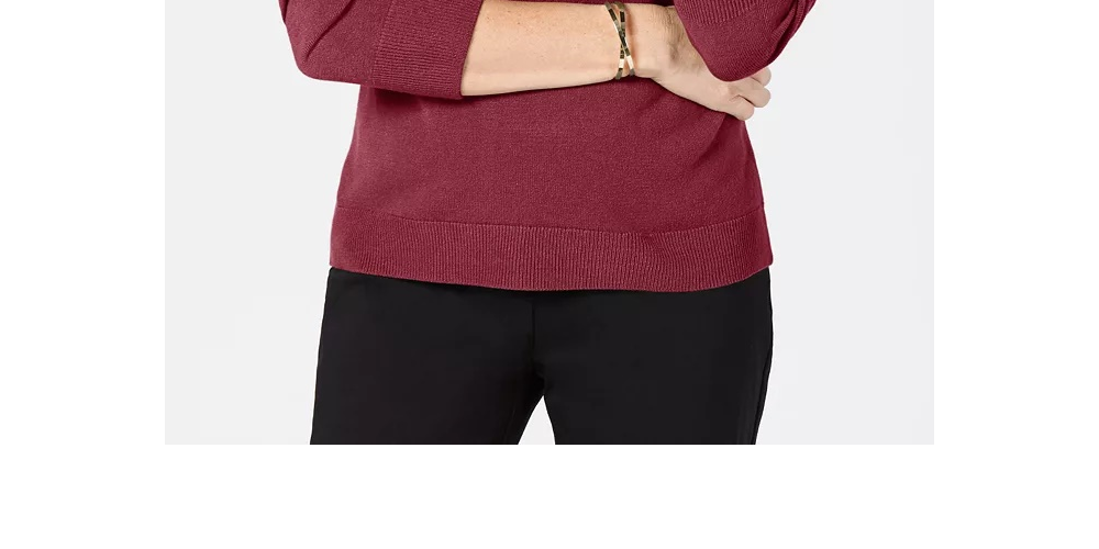 Karen Scott Suéter Feminino Gola Alta Vinho Tamanho Extra Grande