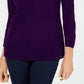 Karen Scott Suéter feminino com decote em V, roxo, tamanho grande