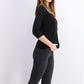 Karen Scott Suéter Feminino Petite Gola V Preto Tamanho Médio