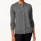 Karen Scott Cardigan Feminino com Botões e Contas Cinza Tamanho P