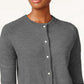 Karen Scott Cardigan Feminino com Botões e Contas Cinza Tamanho P