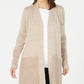 Karen Scott Cardigan feminino com frente aberta, bege, tamanho extragrande