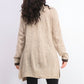 Karen Scott Cardigan Feminino com Acabamento Contrastado e Frente Aberta Marrom Tamanho Extra Grande
