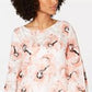 Blusa Alfani Feminina Petite Estampada com Bainha Bolha Laranja Tamanho Médio