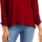 Blusa feminina com cordão e punho, estilo &amp; co, vermelho escuro, tamanho pequeno