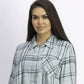 Camisa xadrez feminina Style &amp; Co com um bolso, verde, tamanho grande