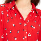 Camisa polo feminina Charter Club com manga 3/4 estampada, tamanho pequeno, vinho