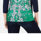 Charter Club Top Feminino Contraste Plissado Costas Caneladas Azul Tamanho XX-G