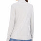 Blusa feminina Charter Club com gola alta canelada mesclada, cinza, tamanho XXG