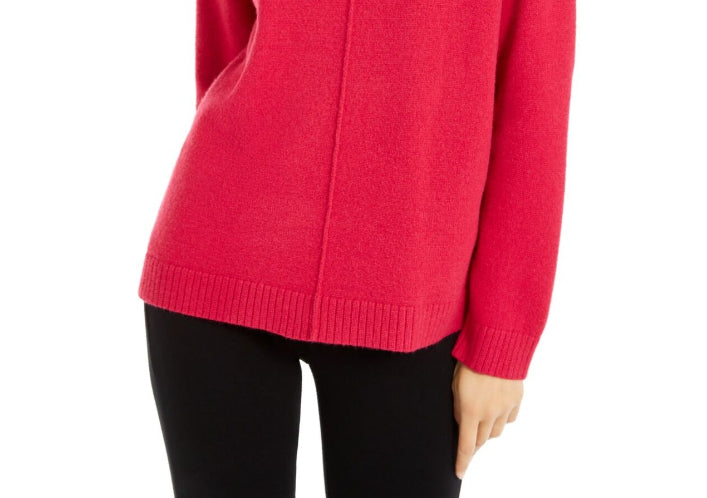 Suéter Alfani Feminino com Ombro Caído e Malha Mesclada Rosa Tamanho Médio