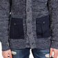 Cardigan texturizado masculino American Rag azul tamanho médio