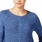 Karen Scott Suéter Feminino de Tricô com Painel Azul Tamanho Médio