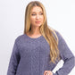Karen Scott Suéter Feminino de Tricô com Painel Roxo Tamanho Extra Pequeno