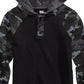 Moletom com capuz e estampa camuflada e colorida para meninos Epic Threads, Henley, preto, tamanho 2