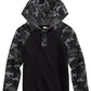 Moletom com capuz e estampa camuflada e colorida para meninos Epic Threads, Henley, preto, tamanho 2