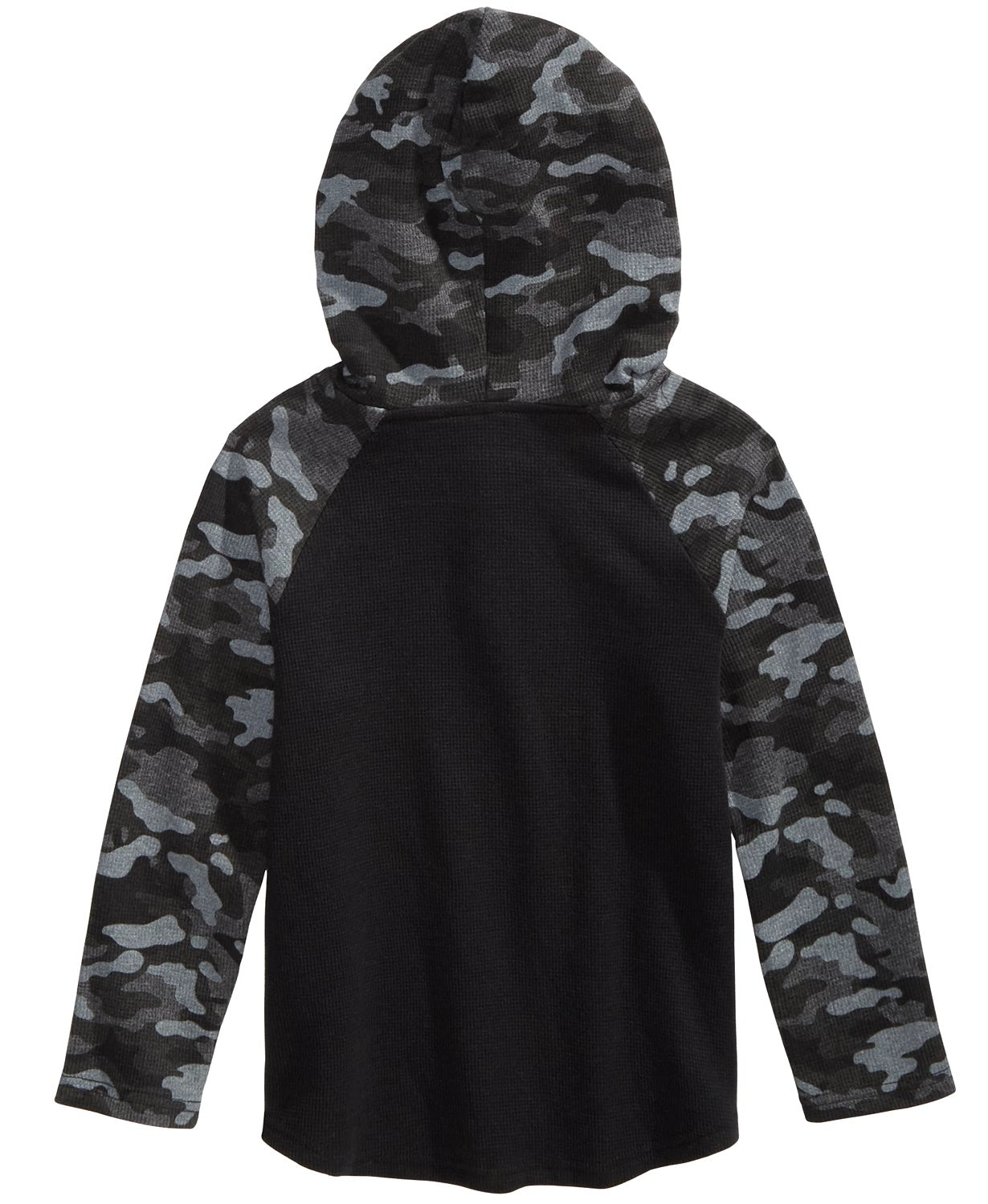 Moletom com capuz e estampa camuflada e colorida para meninos Epic Threads, Henley, preto, tamanho 2
