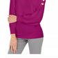 JM Collection Suéter Feminino Manga Botões Roxo Tamanho Médio
