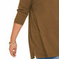 Suéter túnica feminino com costura frontal estilo &amp; co, marrom, tamanho médio